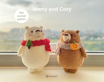 2-in-1 gehaakt beerpatroon: pdf amigurumi-pop (Amerikaanse voorwaarden)