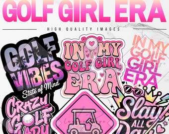 Paquete de imágenes PNG de la era Golf Girl, imágenes prediseñadas de golf modernas y de estilo preppy (descarga digital)