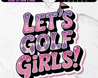 Viaje de golf femenino PNG: Gráfico divertido de golf femenino (descarga digital)