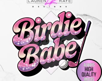Birdie Babe PNG / Gráfico de golf femenino (Descarga digital)