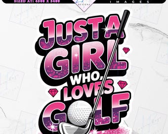 Chica que ama el golf PNG / Gráfico de golf femenino (Descarga digital)