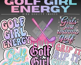 Paquete de imágenes PNG de Golf Girl Energy, imágenes prediseñadas Preppy de moda (descarga digital)