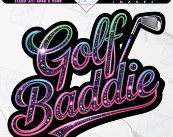Pegatina PNG de golfista malvada / Clipart de golfista femenina (descarga digital)