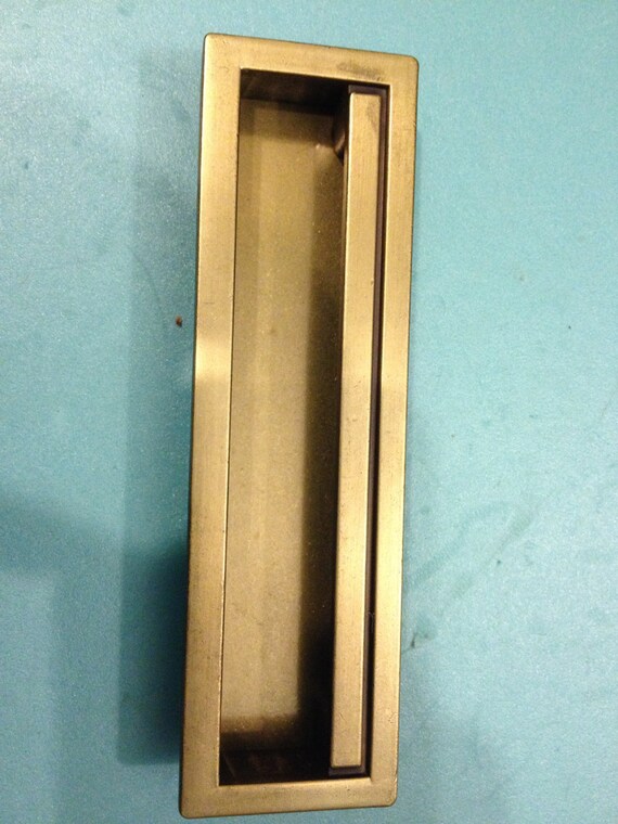 1 recessed drawer pull mid century style drawer pullcabinet etsy