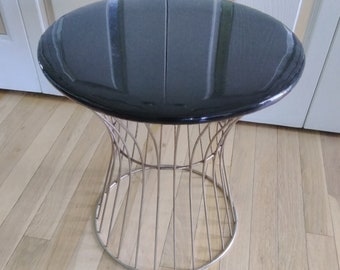 ATLAS TULIP STOOL 1960s Warren Platner Style,Wire Nickle Plated Stool,Atlas Specialty Mfg Co,Wire Stool or Table,Mid Century Furniture