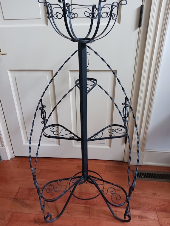 Antique 3tier IRON PLANT STAND Gothic Plant Stand,stair Step