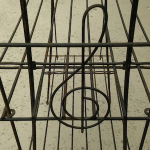 WIRE MUSIC STAND Mid Century Wire Stand,Music Stand,Music Storage stand,Foldable Music Stand,Vintage Black Wire Side Table,Rustic Wire Stand