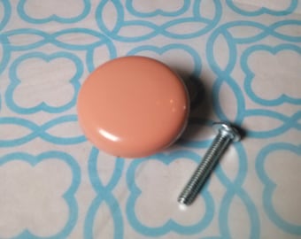 1 PINK METAL KNOB, New Old Stock,Furniture Hardware,Vintage Hardware,Cabinet Hardware,Drawer Knobs,Girls Decor,Drawer Pulls