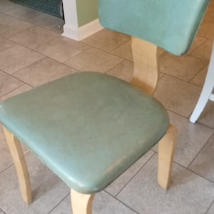 MCM DINNING CHAIRS Set of 4,Blond Bentwood w/ Aqua Marbled Vinyal,Thonet style,Vintage Seating,Mid Century Decor,Hava Seat,Dinning Chairs