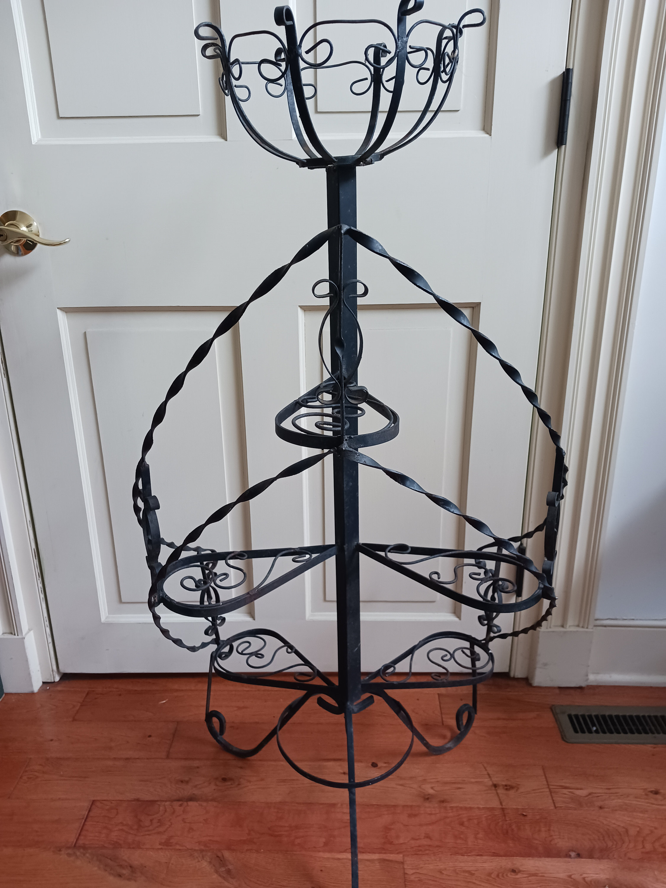 Antique 3tier IRON PLANT STAND Gothic Plant Stand,stair Step Plant
