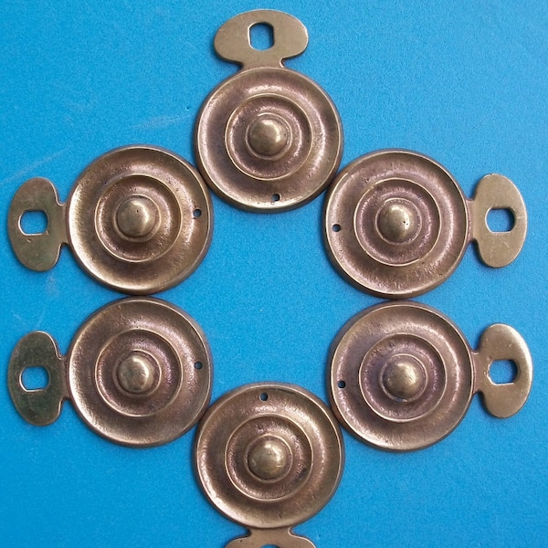 1 CAST BRASS Bulllseye Bed Bolt Cover...Say THAT 3 times,Jewelry Potential,Steampunk,Keyhole Cover,Antique Rosette,Keeler Brass K 10825