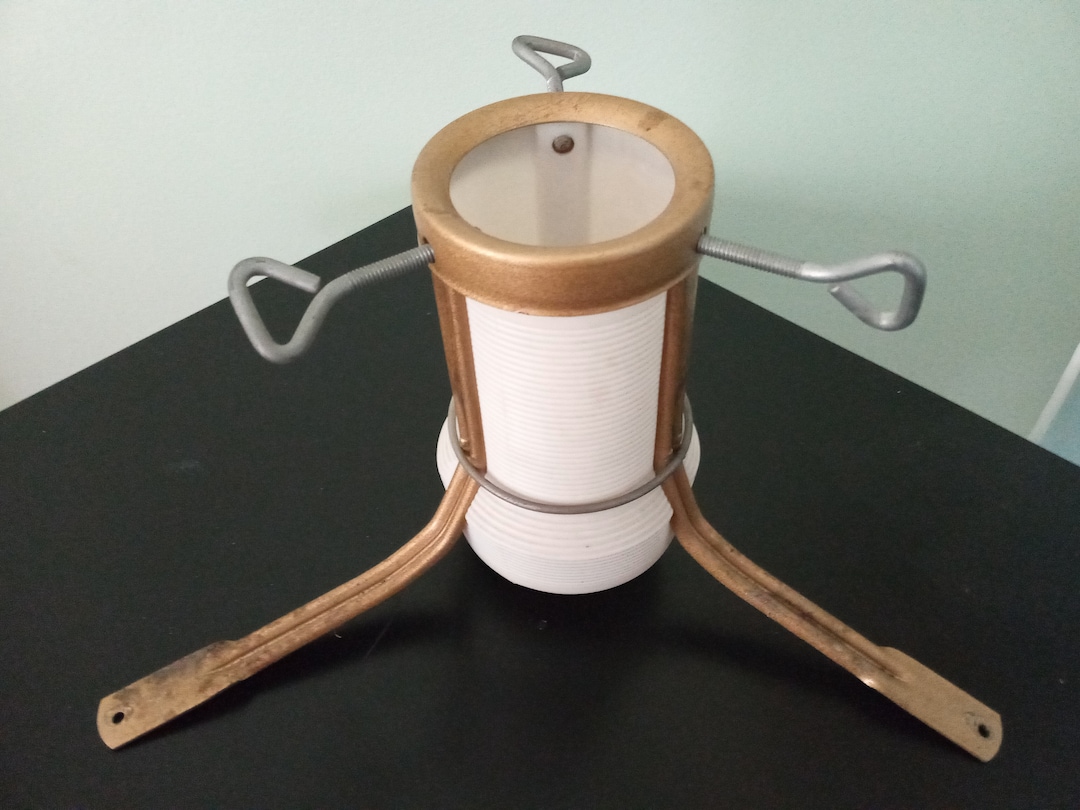 MCM TREE STAND Christmas,mid Century Tree Stand,white/gold Tree Stand