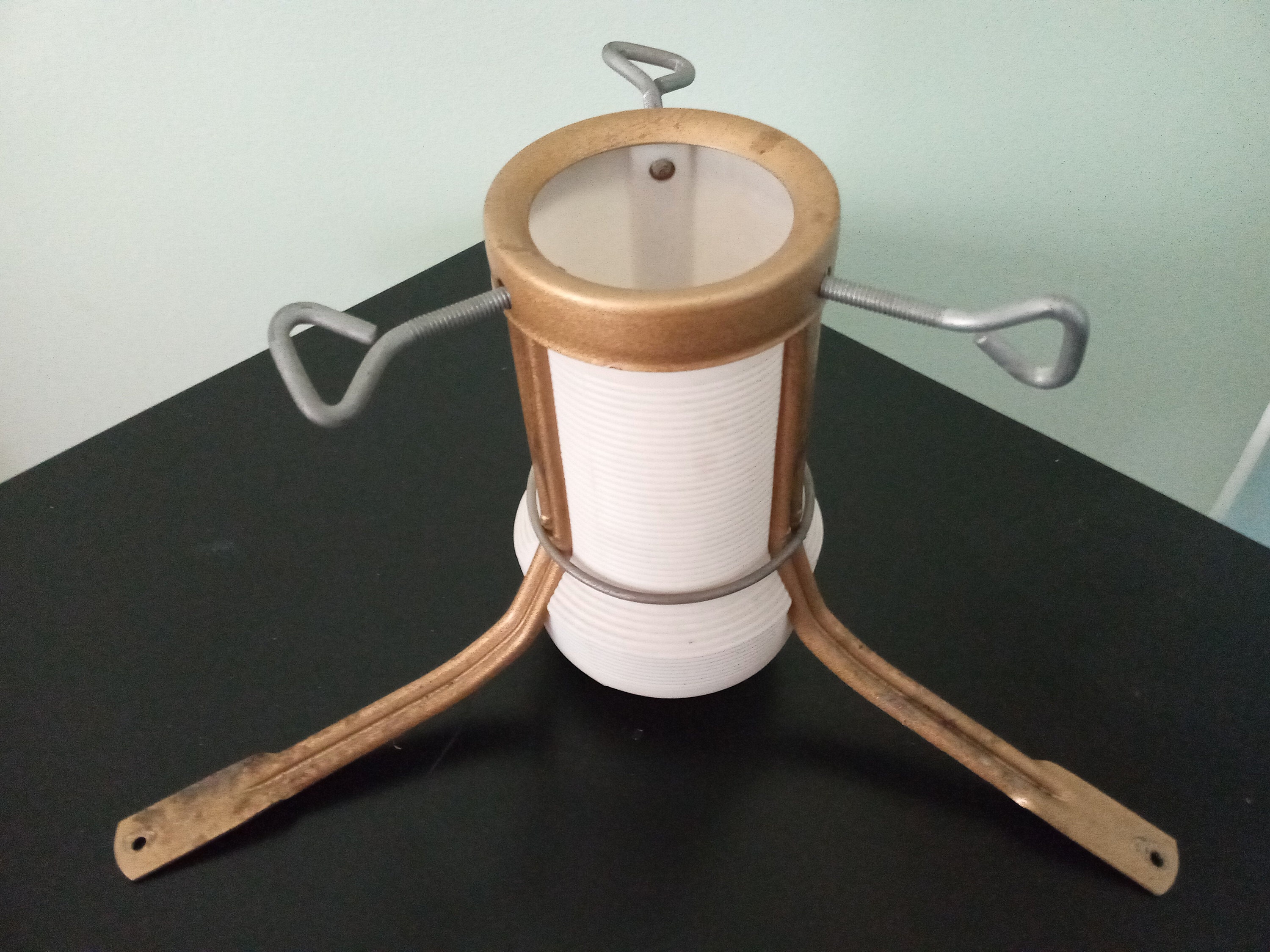 MCM TREE STAND Christmas,mid Century Tree Stand,white/gold Tree Stand ...