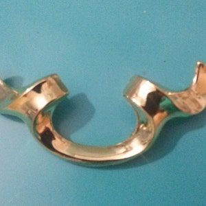 SWIRLY AJAX HANDLE, Shinny Brass Drawer Pull,Cabinet Pull,Mid Century Drawer Pull,Furniture Restoration,Drawer Pull
