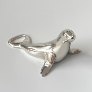 Robbe bottle opener BMF, silver-plated metal, seal, sea lion shape, West Germany 1970, vintage bottle opener, gift idea, vintage