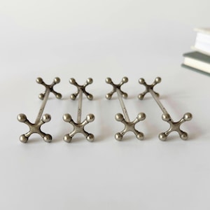 Knivstöd, set om 4, försilvrade, art déco-silverbestickställ, bestickhållare, minimalistiskt, vintageporslin, present