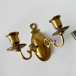 Brass wall candlestick, ornamental candlestick, mid-century wall lights, wall candle holder, candle holder wall, vintage, antique