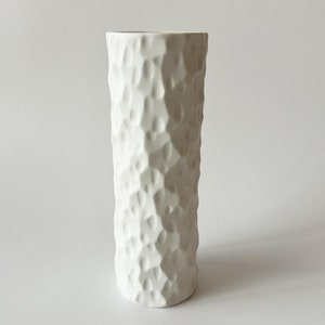 Thomas (Rosenthal) Op Art Vase aus Biskuitporzellan, Relief Dekor, Mid Century Modern, Vintage, Germany 1970er