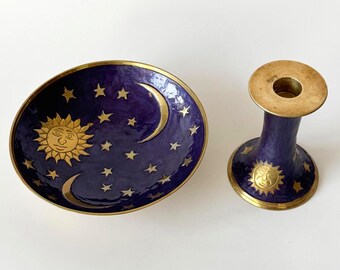 Deko-Schale „Sonne & Mond“ Aus Kunststein – Handbemalt, 20 Cm Durchmesser | Mystisches Accessoire Für Tisch & Regal