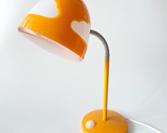 Vintage Ikea Skojig Cloud lamp in orange, designed by Henrik Preutzis, table lamp, children's lamp, night light, cloud lamp, retro, 1990s