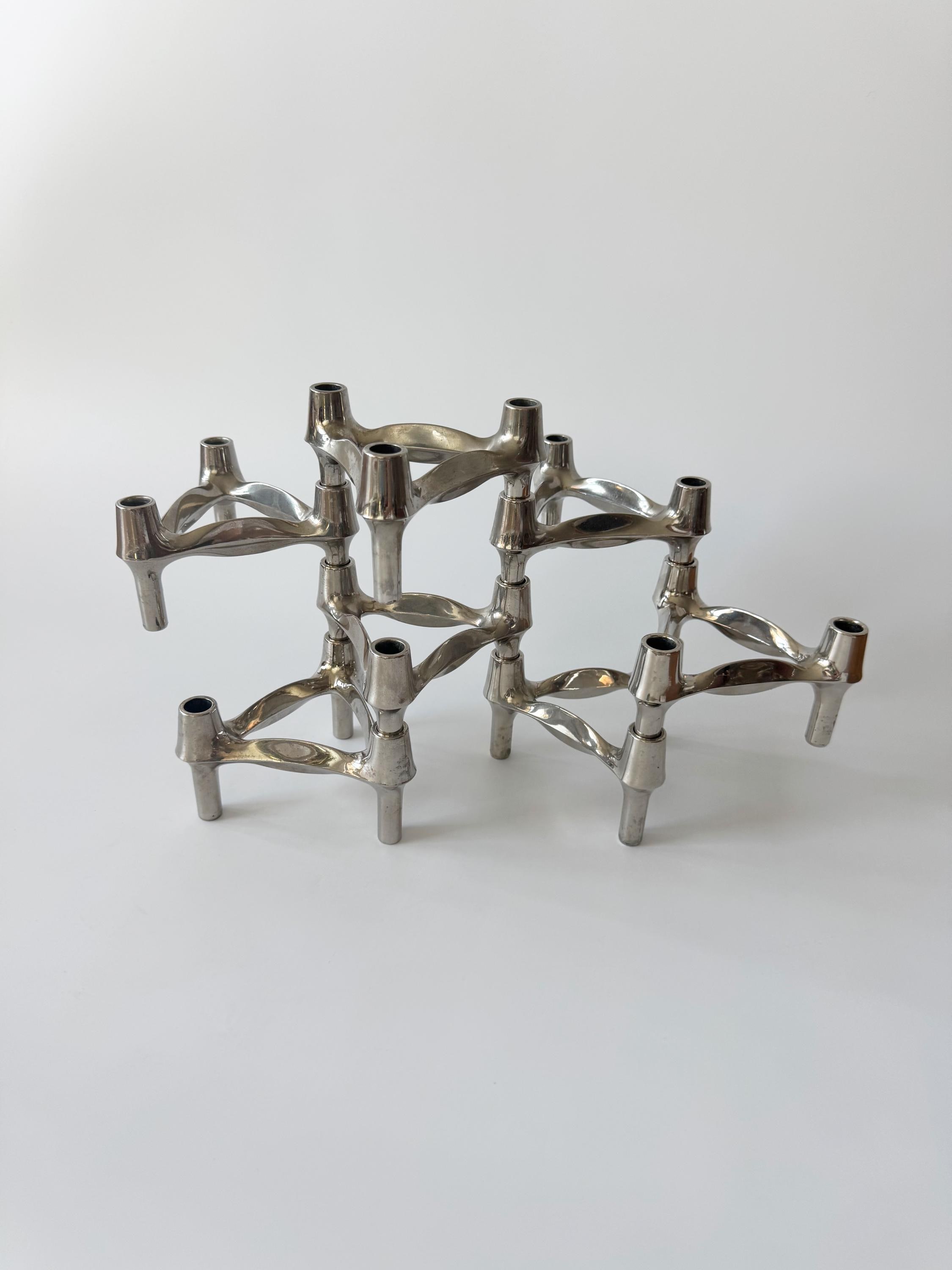 ★8個セット 1960s BMF Quist Stoff Nagel キャンドル BMF Fabric Nail Quist Candle Holder, 1 Piece, Vintage, Chrome