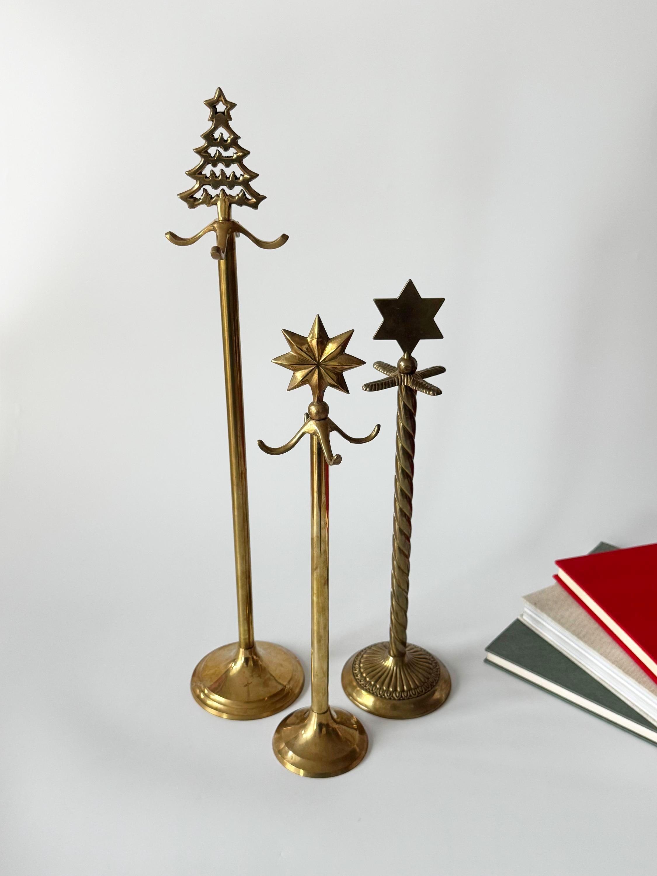Adventskranzständer Messing, Mid Century Weihnachtskranzhalter Messing, Messingständer Weihnachten, Weihnachtsdeko, Saisonale Deko, Vintage