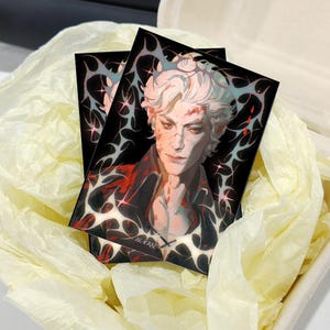 Protège-cartes | Astarion Baldur's Gate 3 | Accessoires MTG | Qualité supérieure | art vampire | Pochettes pour cartes de Noël
