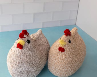 Crochet Chicken Plushie | Handmade Farmhouse Decor | Crochet Hen | Farm Animal Stuffie