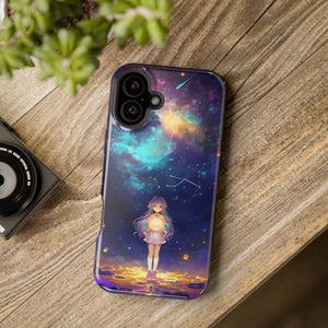 Anime Celestial Guardian Impact-Resistant Phone Case, Astral Design, Protection, Space Lover Accessory, Starry Night, Universe Aesthetic