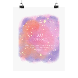 Angel number 333 Wall Art Prints, Positive Affirmation Posters, Mystic Home Decor, 333 Support Artwork, Gift for Spiritual Seekers