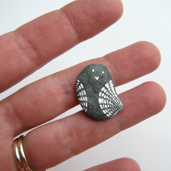 little wren - hand painted beach stone