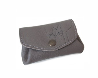 squirrel gray leather wallet