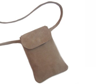 COZY screenprint phone bag wallet dark gray leather