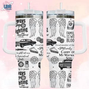 Super Movie Tumbler, Mystery Hunter Tumbler, Movie Cup, SPN Inspired Drinkware, Horror & Fantasy, TV Show, Winchester, Demon Protection Cup