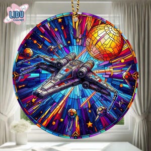 Starwars Ship Acrylic Ornament,  Ornament, Star Battle, Car Hanging, Movie Ornament, Gift For Movie Lover, Birthday Gift, Mother&#39;s Day