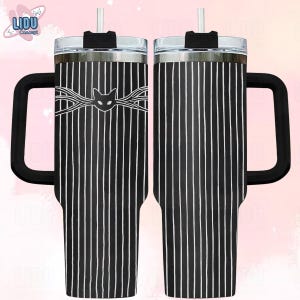 Jack inspiriert 40 Unzen Becher, Gothic Halloween Tasse, Alptraum Weihnachtsgeschenk, Film Becher, Geschenk für Filmliebhaber, Cartoon Becher, Halloween