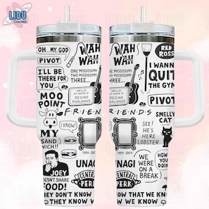 Friends Sitcom Quote Tumbler with Handle, TV Show Fan Cup, Iconic Catchphrases Gift for Her, Movie Tumbler, Friend Movie Tumbler