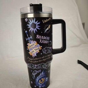 Fourth Wing Tumbler, Riders Quadrant Cup, Tairn Andarna Mug, Shadow Daddy Gift, Fantasy Book Tumbler, Bookish Dragon Cup, Book Tumbler image 5