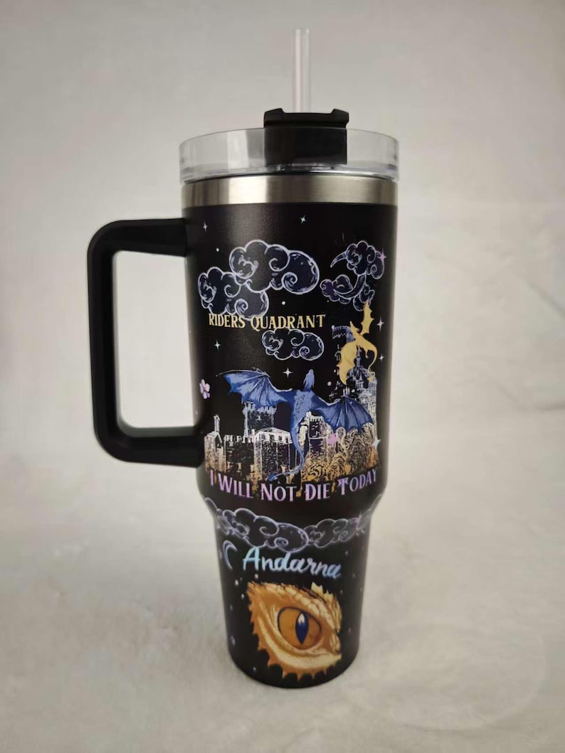 Fourth Wing Tumbler, Riders Quadrant Cup, Tairn Andarna Mug, Shadow Daddy Gift, Fantasy Book Tumbler, Bookish Dragon Cup, Book Tumbler image 4