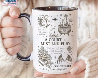 ACOTAR Mug, A Court of Mist and Fury Gift, Bookish Mug, Fantasy Coffee Cup, Cursebreaker Mug, Book Reader Mug, To The Stars Who Listen