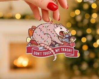 Personalized Opossum Acrylic Ornament, Possum Ornament, Opossum Lover, Christmas Decor, Christmas Gift, Custom Name