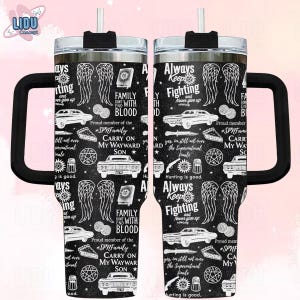 Super Movie Tumbler Cup, Carry On My Wayward Son Mug, SPM Family Gift, Dean Sam Impala Fan Gift, Hunting Is Good Quote Tumbler, Movie Cup