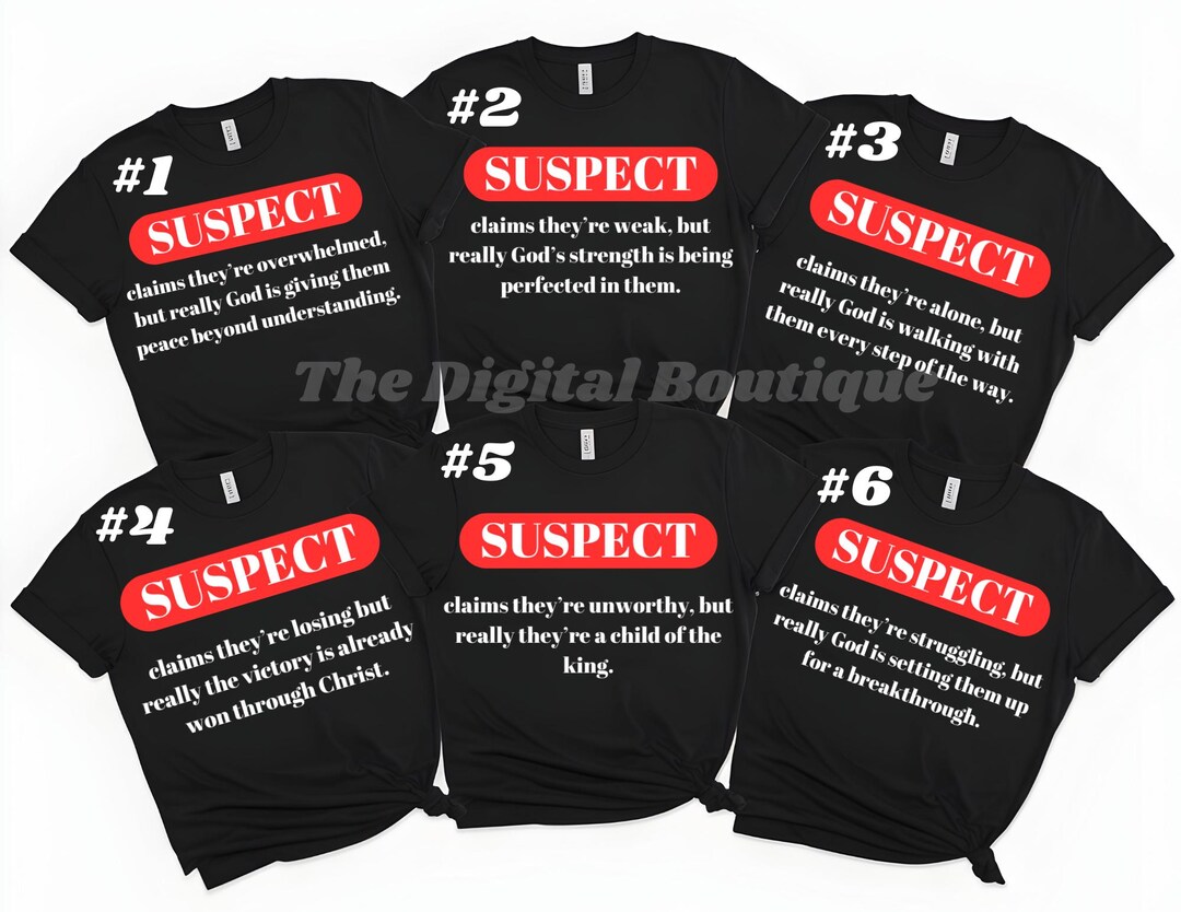 Christian Suspect Challenge Tees - Etsy