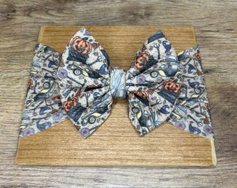 Halloween Town Baby Girl Hair Bow and Headwrap| Disney Inspired | HalloweenTown| Halloween
