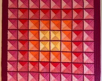 Sunset Glow -modern textile art wall hanging/quilt