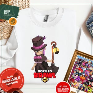 Born to Sweatshirt | Leon from Brawl Stars Hoodie | Brawl Birthday Sweater | Brawl Boy Sweatshirt | Birthday Hoodie