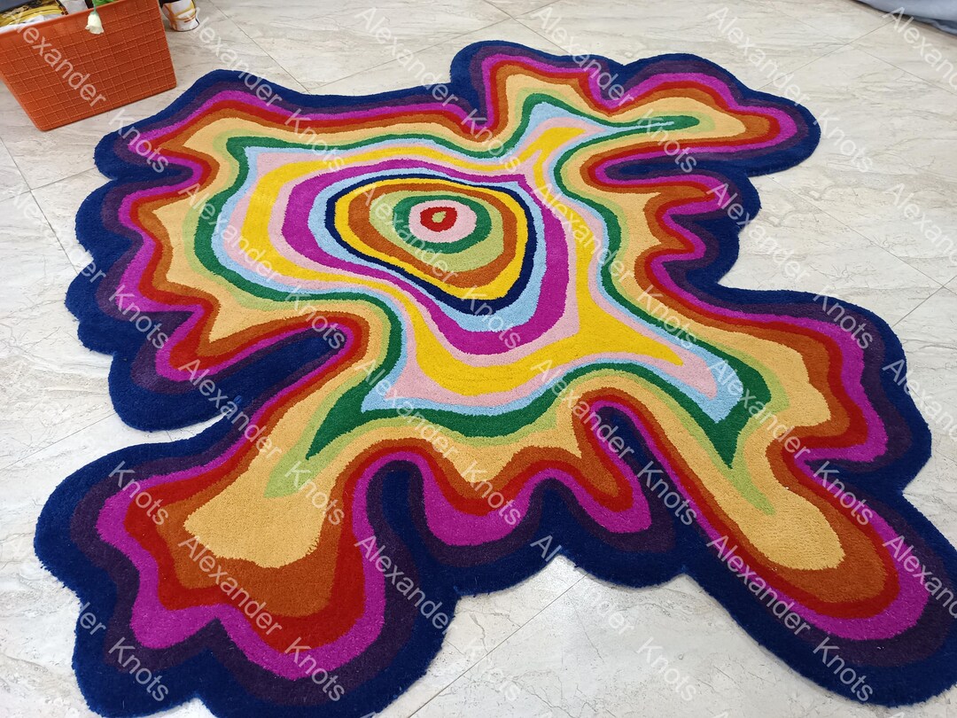 Irregular Shaped Handmade Wool Rug Eye Catching High Quality Premium ...