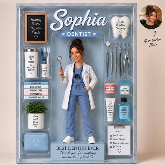 Personalized Dentist Acrylic Block, Custom Dentist Photo Keepsake, Dental Office Desk Decor, Dentist Appreciation Gift