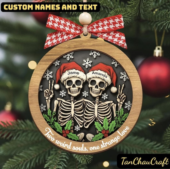 Personalized Skeleton Couple Ornament | Funny Christmas Gift