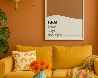 Minimalist Typography Poster, Be Bold Quote Print, Modern Neutral Wall Art, Scandinavian Design, Aesthetic Office Decor Printable